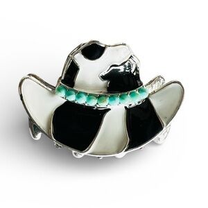 Cowboy Hat Metal Hair Clip New